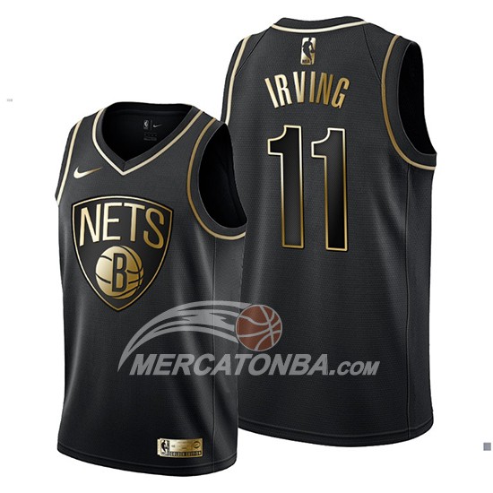 Maglia Golden Edition Brooklyn Nets Kyrie Irving Nero